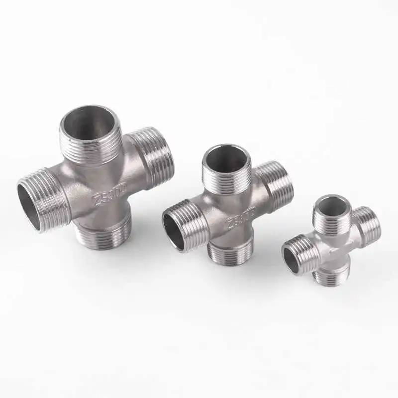 

1/4 "1/2" 3/4 "1"1-1/2" 2 "304 Stainless Steel Male Female pipe fittings Four-way/three-way type/BSPT Pipe Connector