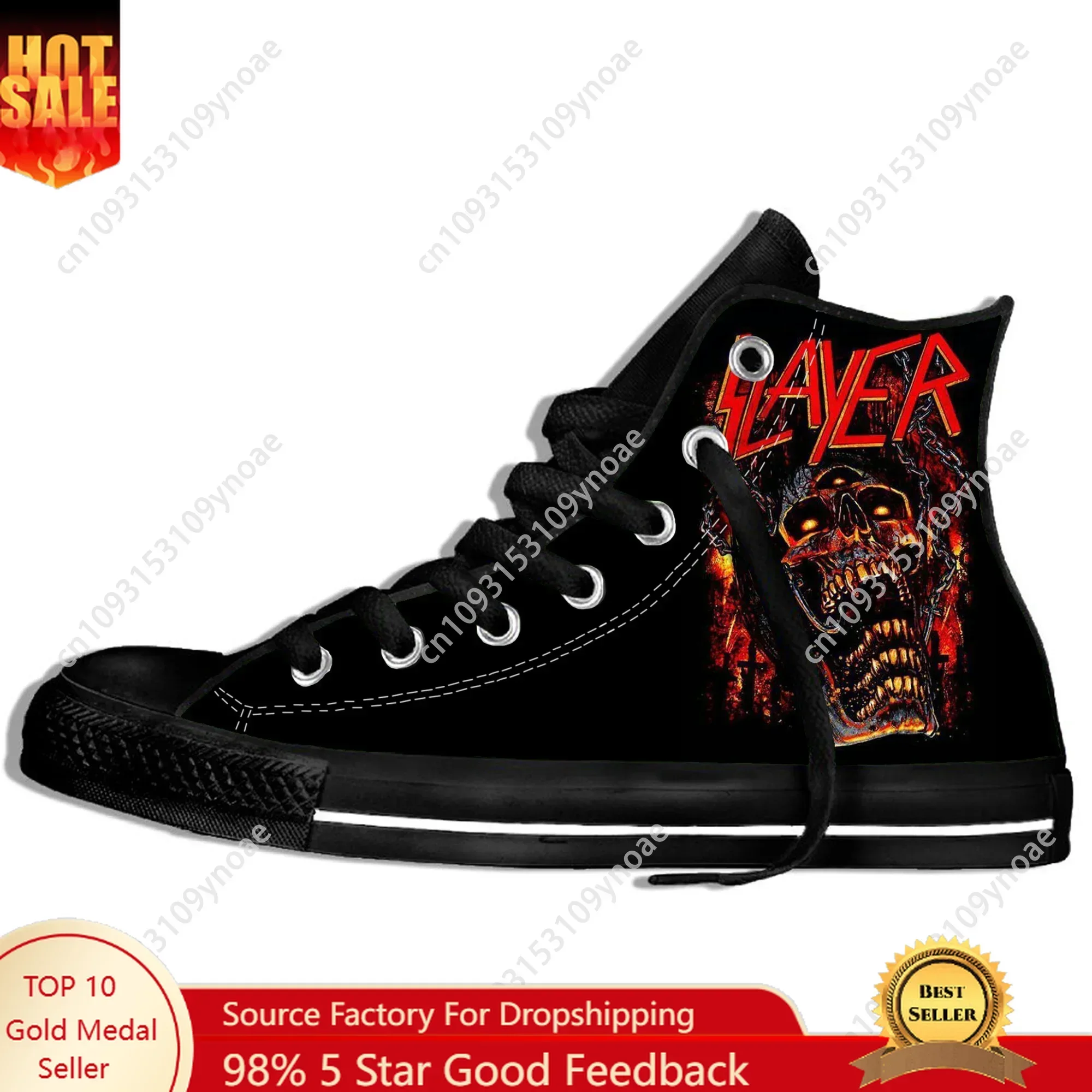 

Heavy Metal Rock Band Slayer Music Fashion Horror Casual Cloth Shoes High Top Lightweight Breathable 3D Print Men Women Sneakers