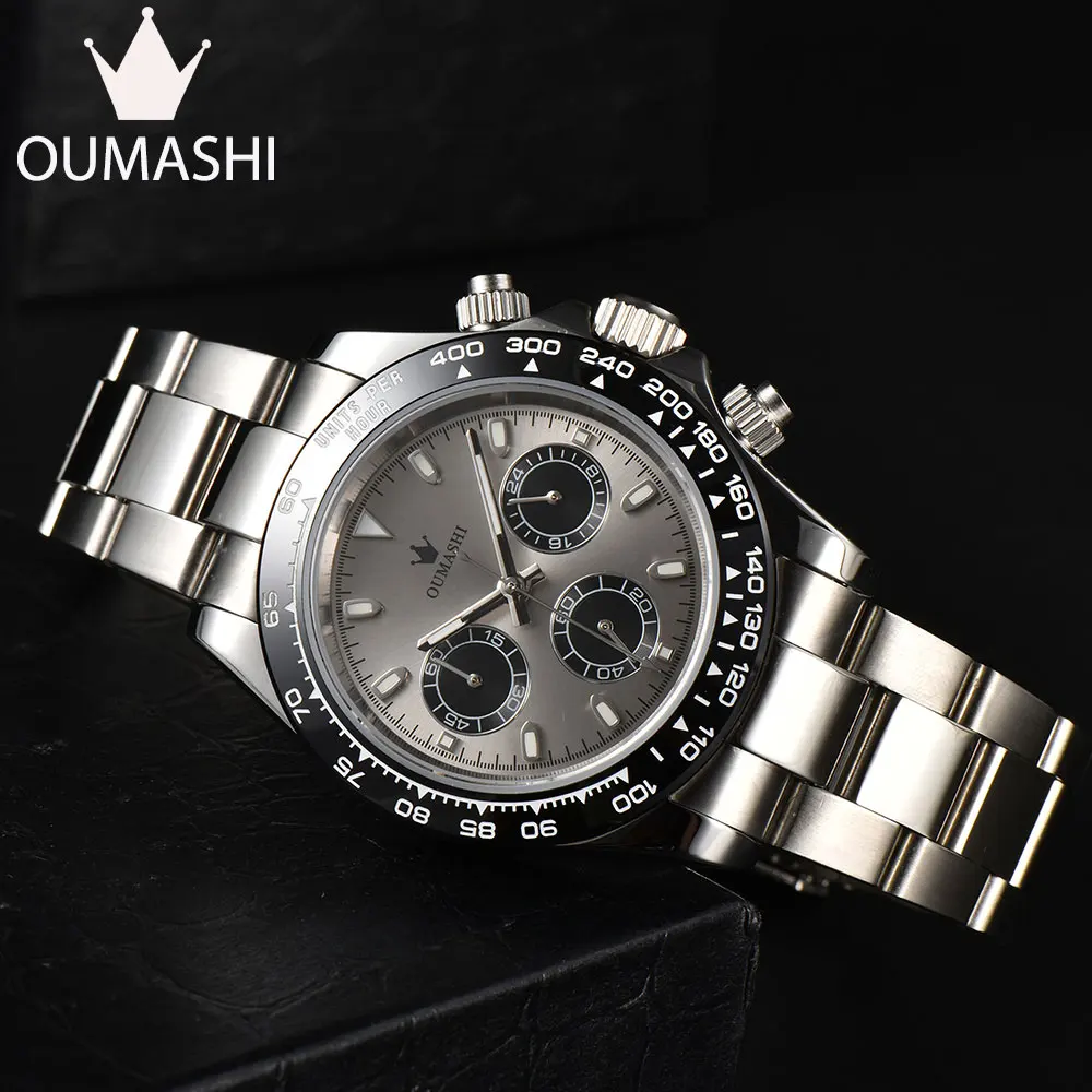 2023 New OUMASHI-DTN Series Top Class Men\'s Watch Full Mechanical Automatic Sapphire Stainless Steel Waterproof VK63 Chronograph