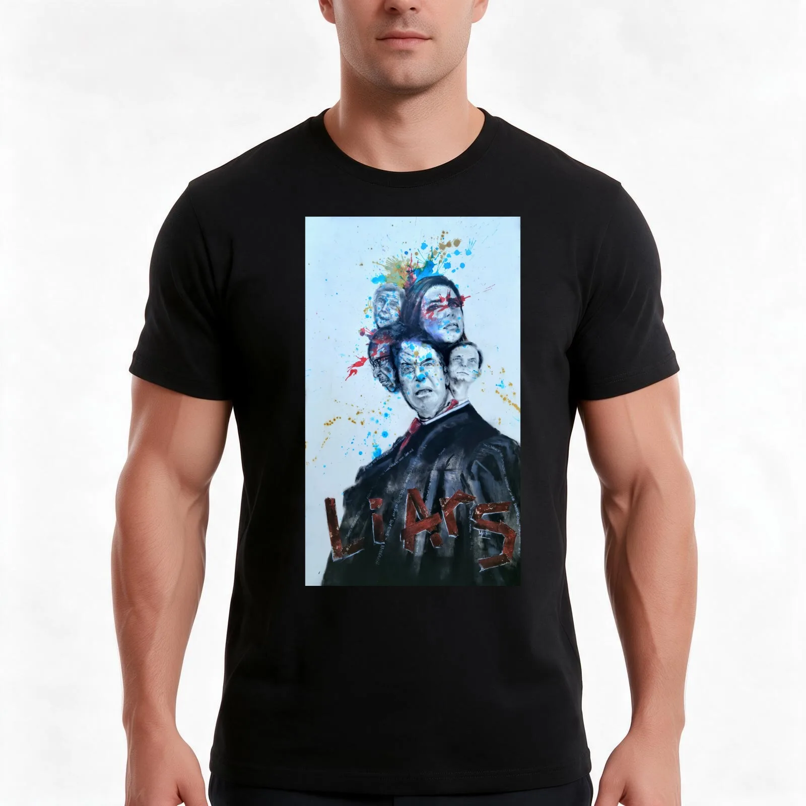 Just(US) Liars T-Shirt, Summer Casual Cotton Tee, Oversized Streetwear Tops, Vintage Graphic Print, Loose Fit Short Sleeve
