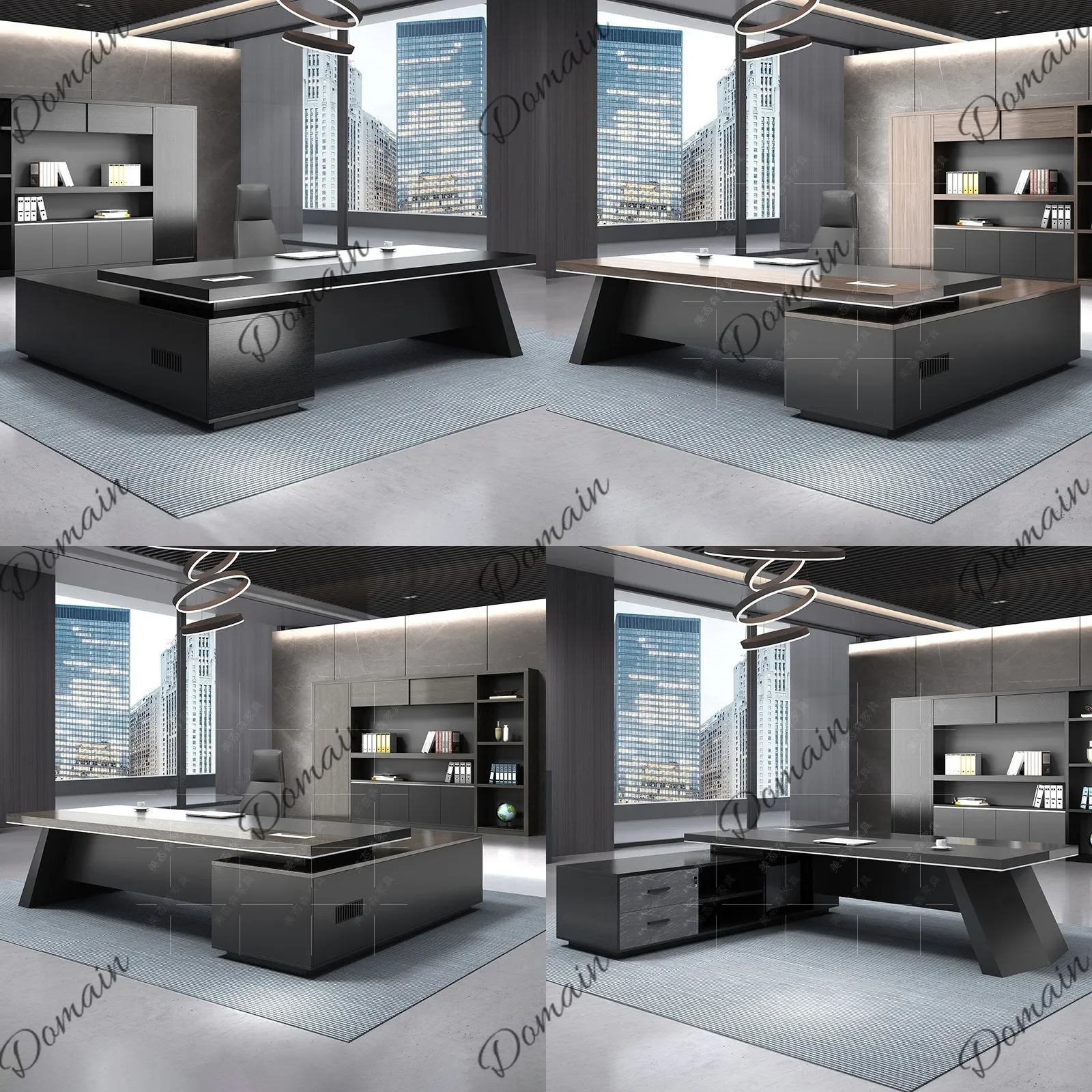BJ Modern Simple Executive Desk Office Table Manager Workstation Board Computer Desk Set