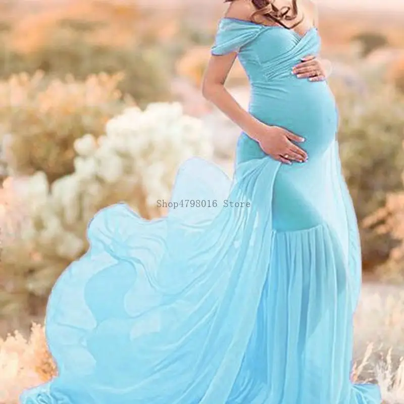  Photography Gown Maternity Dress in Soft Acrylic Fabric for Easy Maintenance and Comfort During Photography