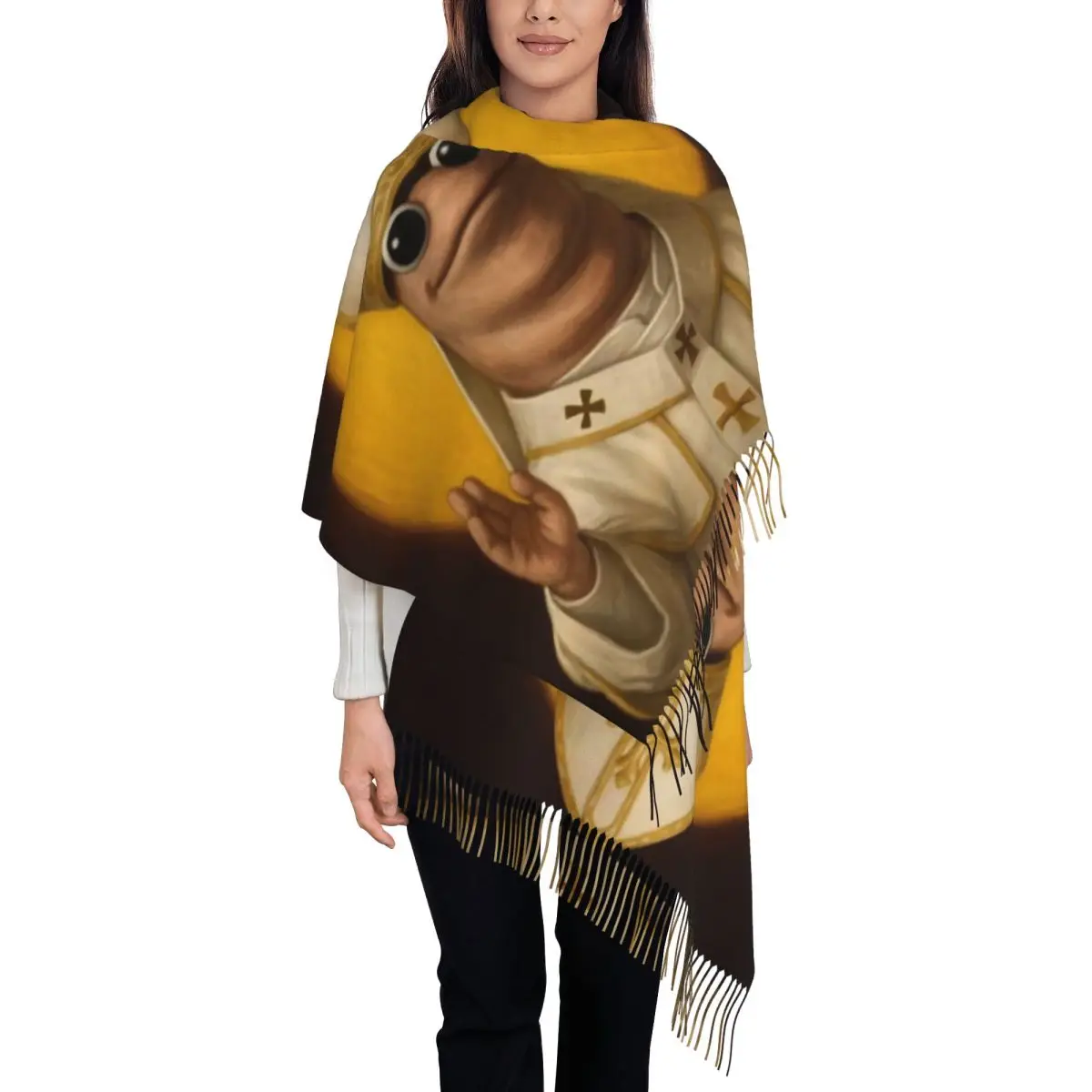 Marcus The Worm Meme Scarf for Womens Fall Winter Pashmina Shawls and Wrap Jesus Christ God Holy Large Shawl Scarf Ladies