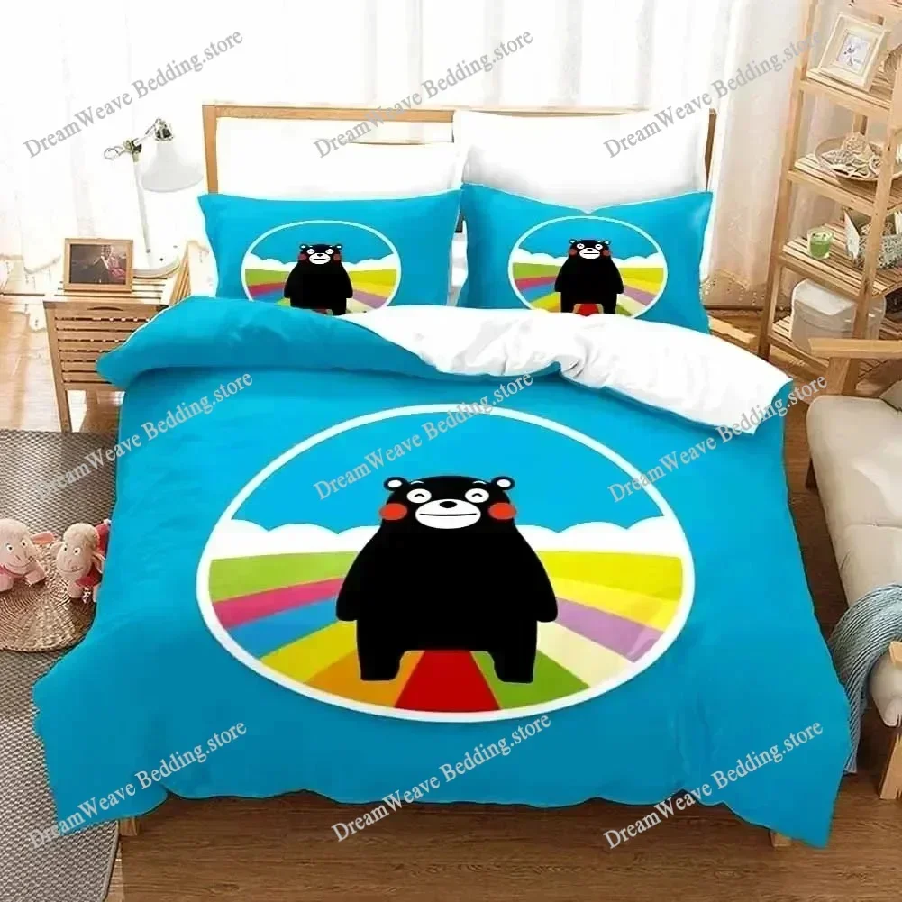 3D Print Kawaii Cartoon Comics Kumamon Bedding Set Double Twin Duvet Cover Comforter Pillowcase Boys Girls Adults Quilt Cover592 6