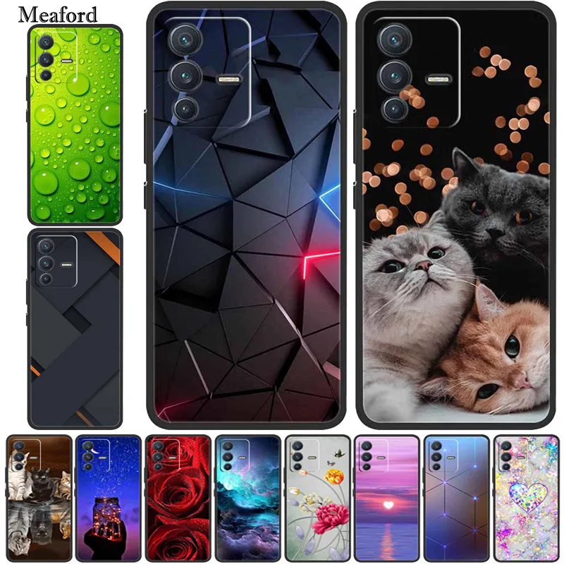 Case For Vivo V23 5G Cartoon Silicone TPU Soft Phone Back Cover For Vivo V23 5G Cases Funda Luxury V2130 Shockproof Bumper Coque