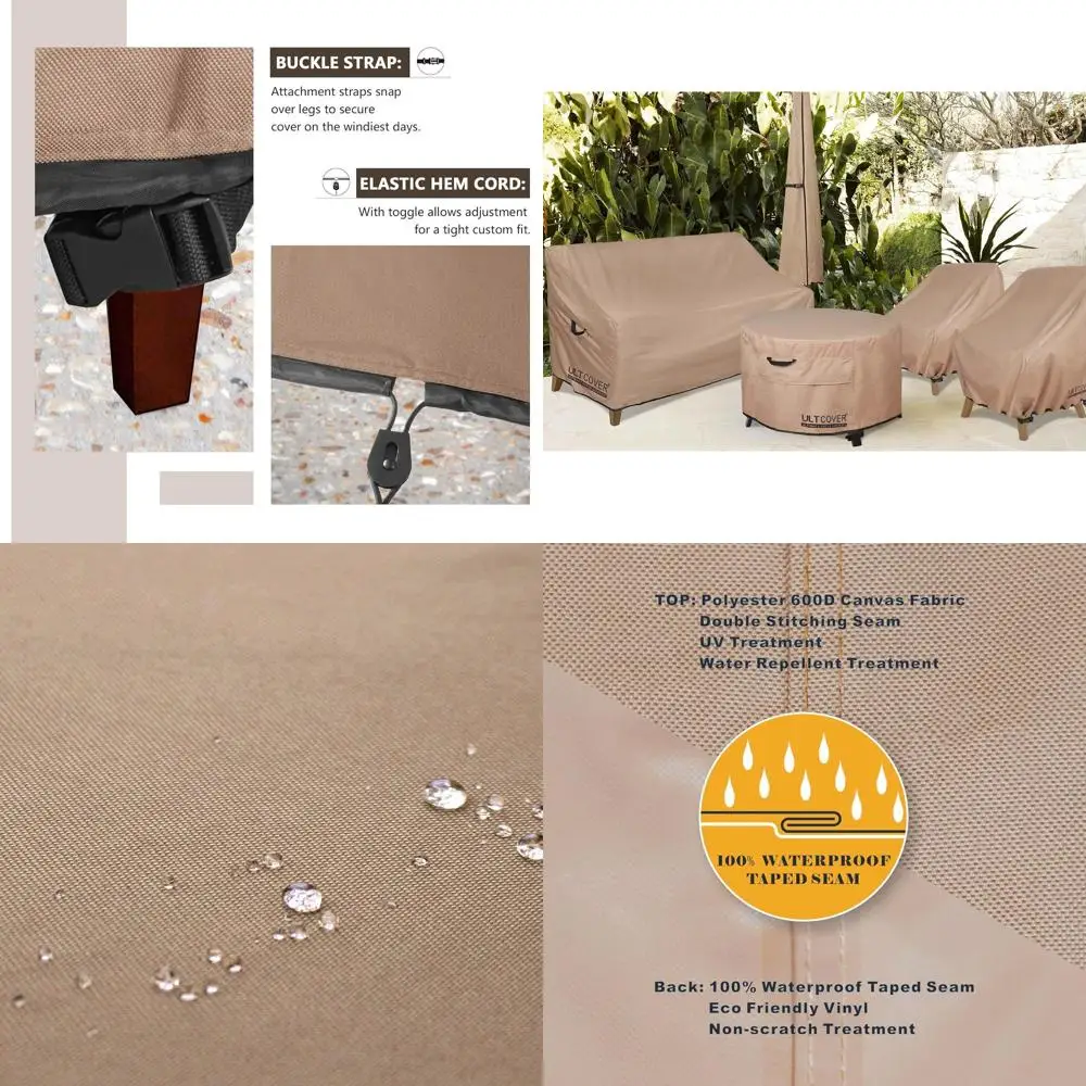 

4-Pack Waterproof Outdoor Deep Seat Patio Chair Covers, Fits 28W x 30D x 32H