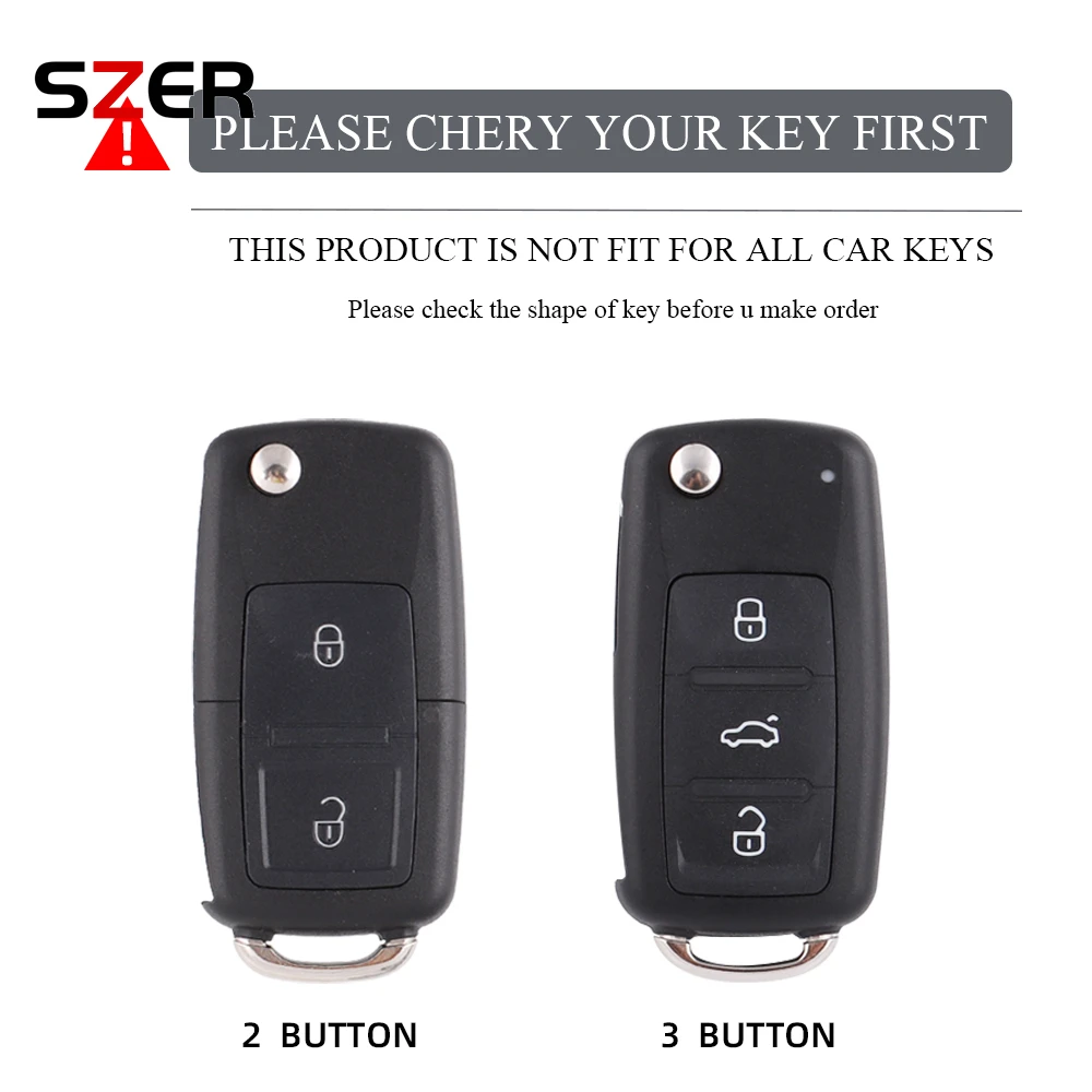 2 3 BTN TPU Car Flip Key Case Cover Shell For VW Volkswagen Amarok Polo Golf 4 5 6 MK4 Bora Jetta Altea Alhambra Passat B5 B6 B7 view 2