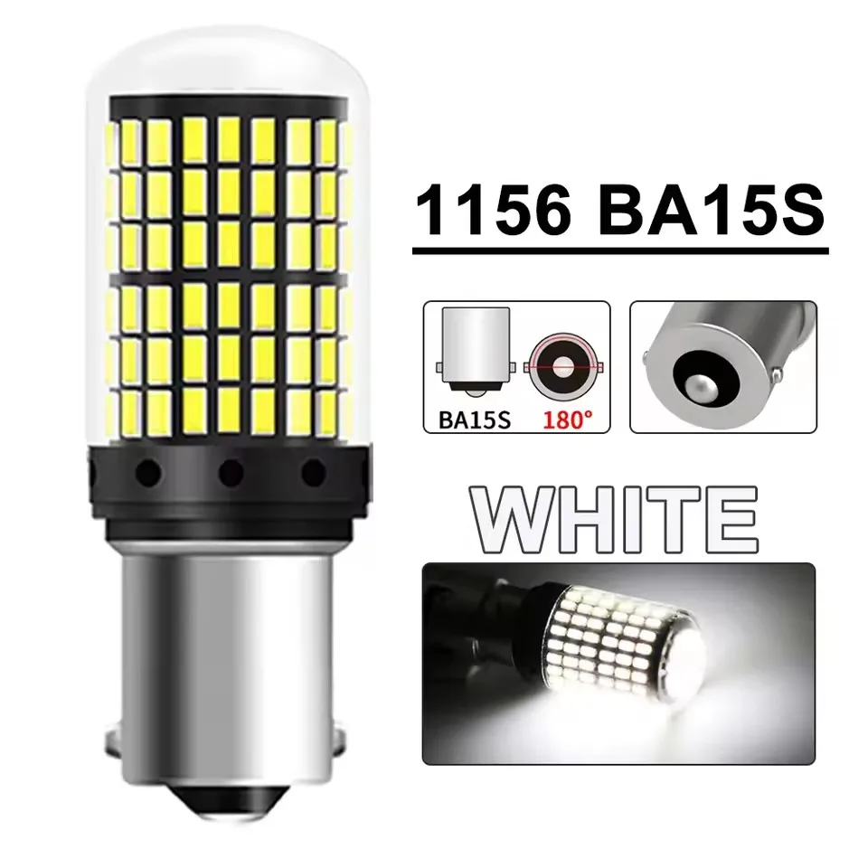 2 Stück 1156 BA15S LED CANBUS 3014 144 SMD 1157 BAY15D P21/5W 7440 T20 7443 Blinker Rückfahrlicht Bremslicht 12V Weiß