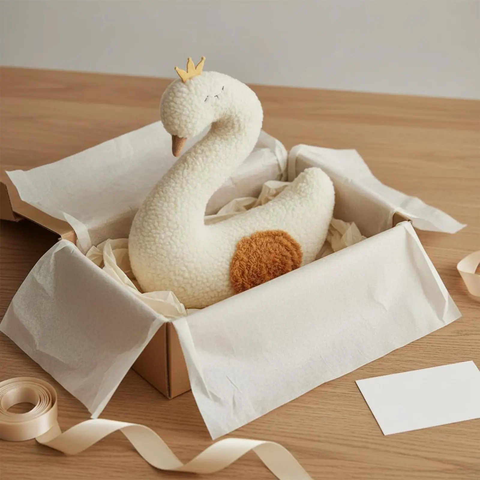 

Soft-Textured Goose Prop Cuddly Stuffed Goose Soft Toy Swan Prop Snuggly Swan Soft Toy Handmade Look for Newborn Photographers