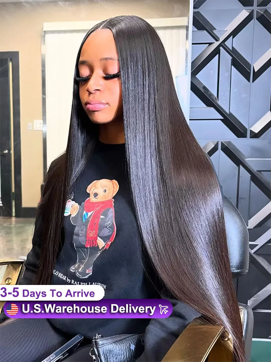 

13x6 Straight 250 Density HD Glueless Lace Frontal Wigs 30 40 Inch Lace Front Wig 13x4 Human Hair Brazilian Closure Wear