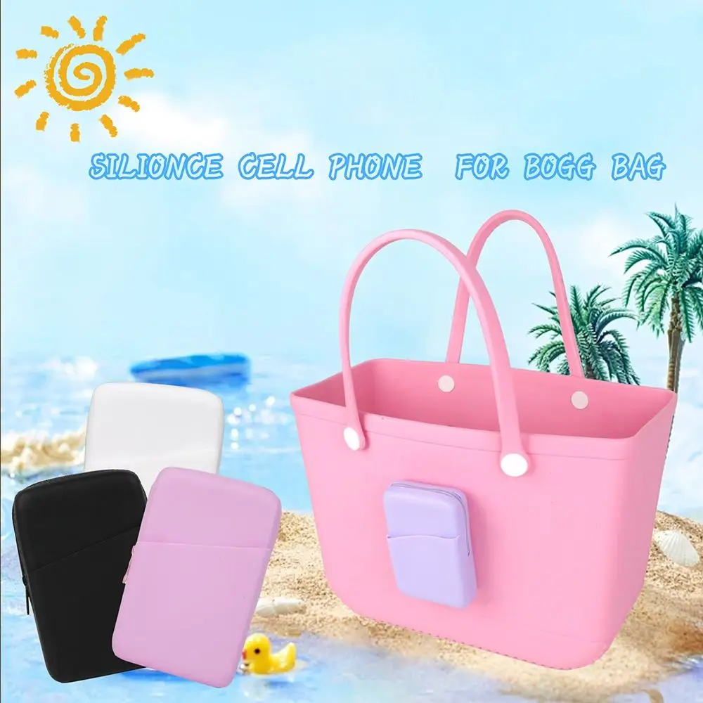 Bolsa de almacenamiento con cordón para teléfono, impermeable, a prueba de polvo, de silicona, reutilizable, Conector de playa para bolsa Bogg