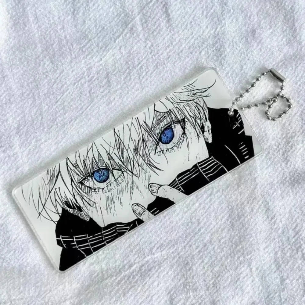 Cartoon Figures Satoru Gojo JJK Transparent Glowing Eyes Keychain Pendant Anime Jujutsu Kaisen Acrylic Toy Bag Accessories Gifts