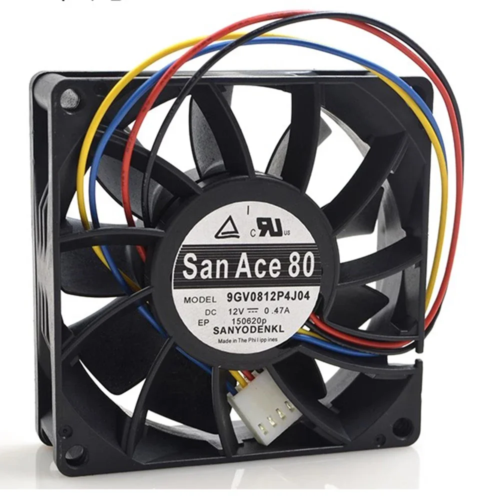 새로운 9GV0812P4J04 8025 80mm 12V 0.47A 이중 볼 4선 라디에이터 냉각 팬 풍량 80*80*25mm