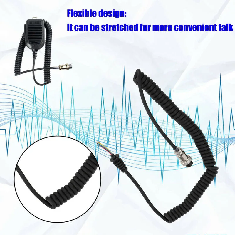 Environmentally Friendly and Long Lasting 8 Pin Speaker Microphone Cable Replacement Cord For For KenwoodICOM Radio