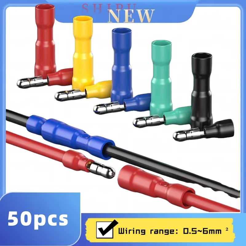 50mate，MPD FRD，22 ~ 16 AWG ，0.5-1.5 1.5-2.5 4-6 Male and Female Quick Cold Press Cable Coupling Connector Plug-In Terminal