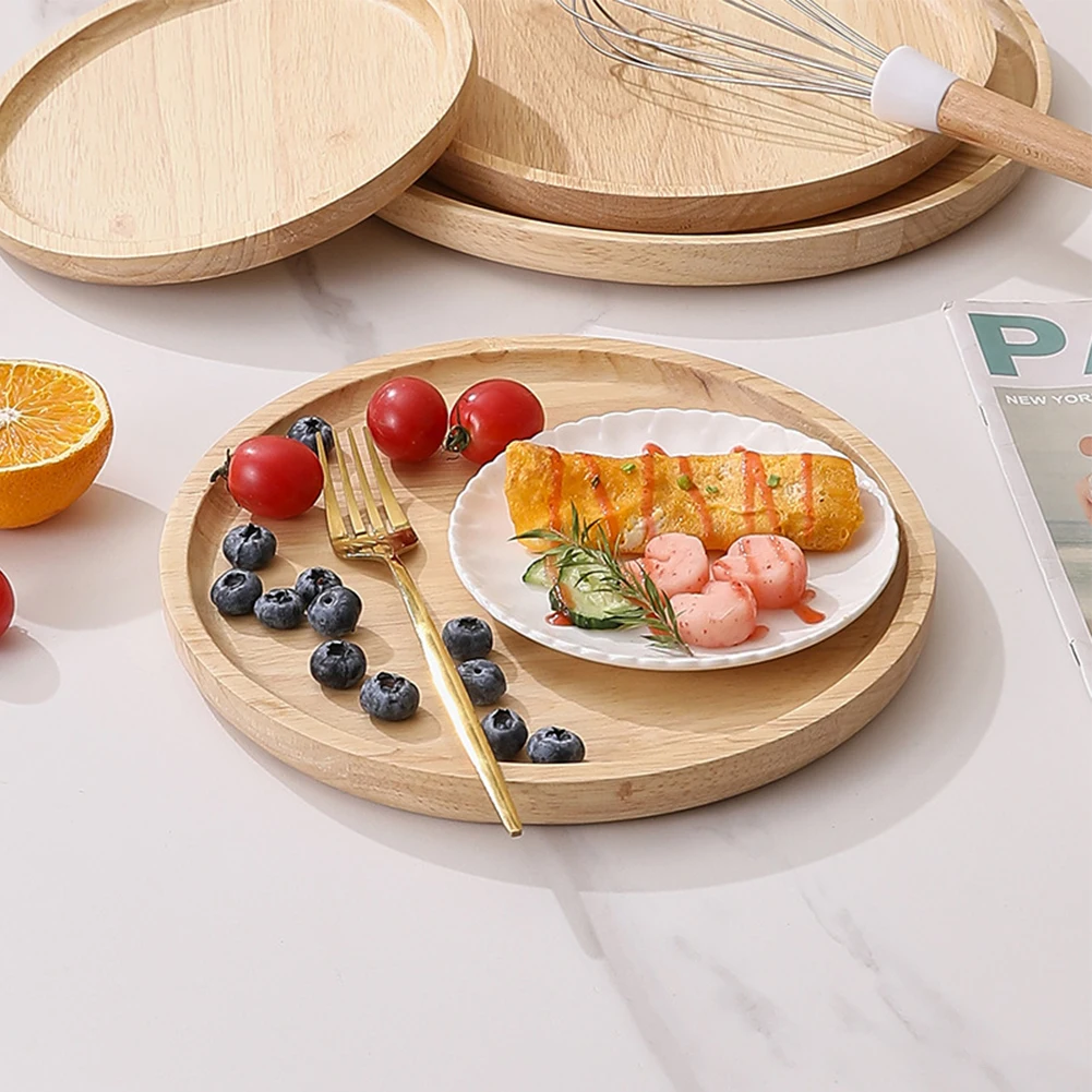 

Round Wooden Serving Tray Tableware Stand Food Tray For Fruit Pizza Hotel Home Service Tray Wooden Tray 20 25 30cm