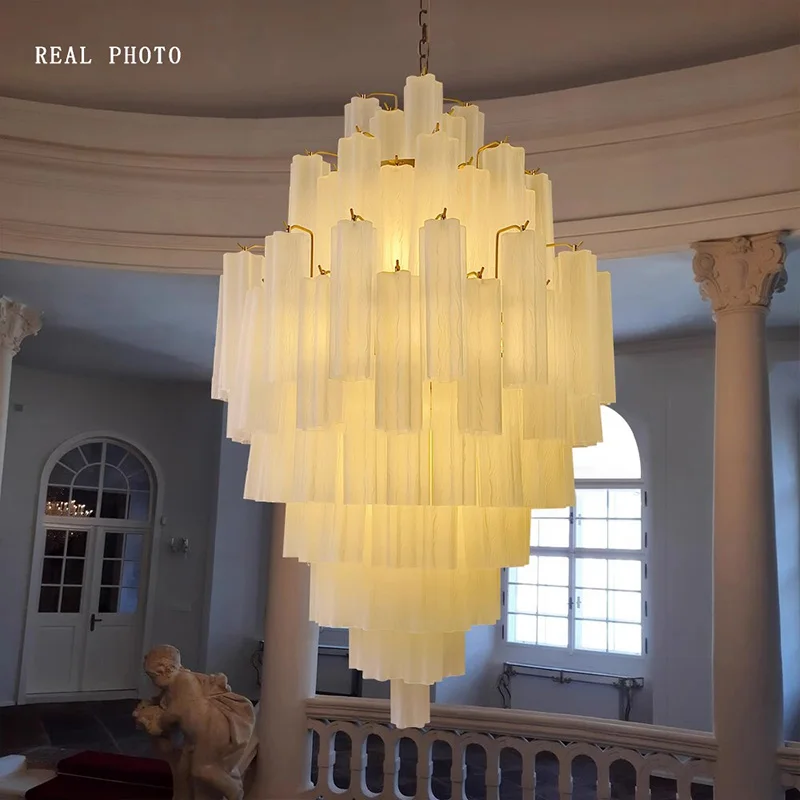 American glass stainless steel dining room chandelier with gold lustre dimmable Suitable for bar decoration, LED lighting