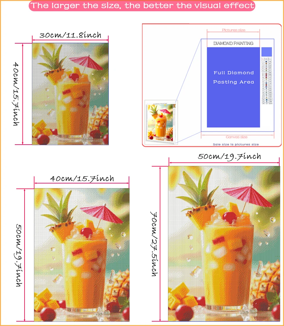 DIY ダイヤモンド塗装フルーツシェイク新着 100% フル - Fruit Roll Up のレビューと価格