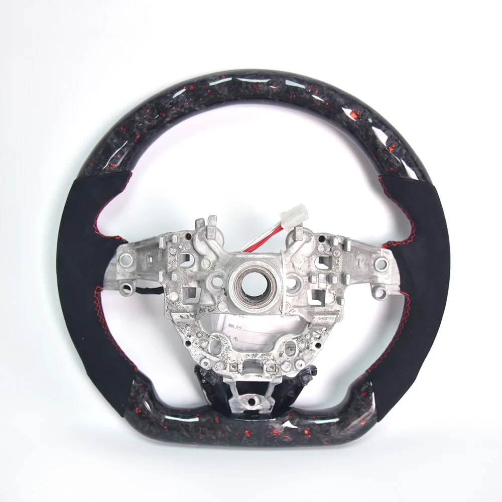 Suitable for Kia Stinger Modified Forged Carbon Fiber Steering Wheel Assembly Suede Perforated Leather Customized Upgrade