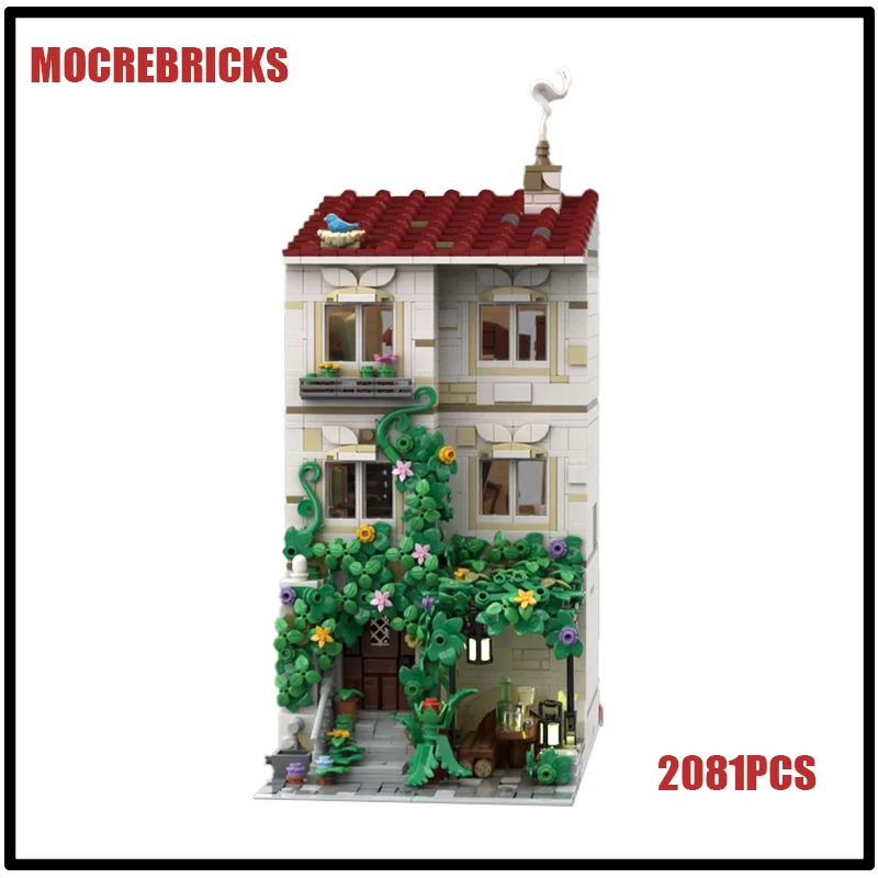 MOC Creative Street View Bricks Model Old Greened House Modular Building Blocks Architecture Sets DIY Assembly Model Toys Gifts