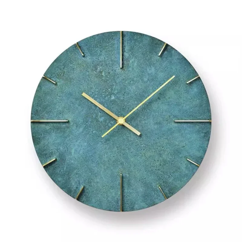 Old Brass Wall Clock Living Room Vintage Clock Wall Watch Industrial 10 Inch