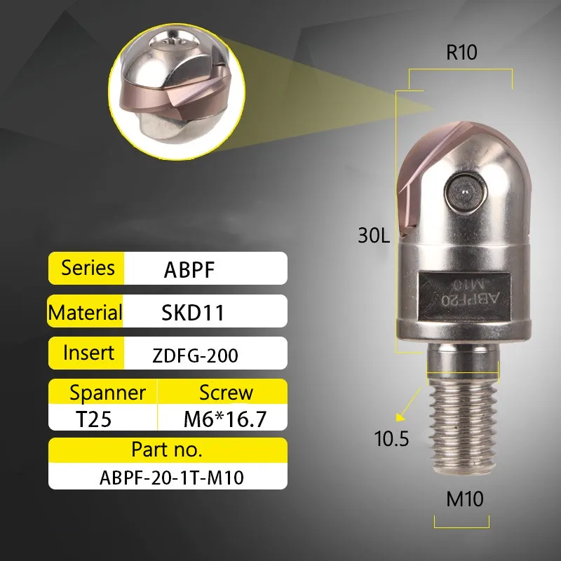 ABPF Fast Feed Locking Tooth Type Milling Cutter Head Steel Seismic Resistant Milling Cutter Head ZDFG Blade