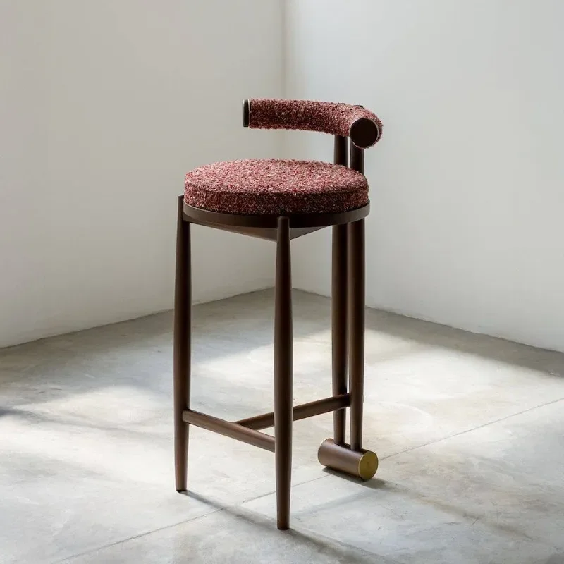 Wooden Legs Brown Bar Stools Commercial Nordic Sturdy Designer Bar Stools Ergonomic Unique Sillas De Comedor Dining Furniture