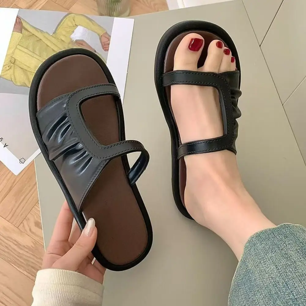 لينة شبكة جوفاء بولي كلوريد الفينيل النعال المسطحة المضادة للانزلاق الصيف الشقق الشرائح الصنادل أضعاف بحر الصيف بحر أحذية داخلي في الهواء الطلق #2