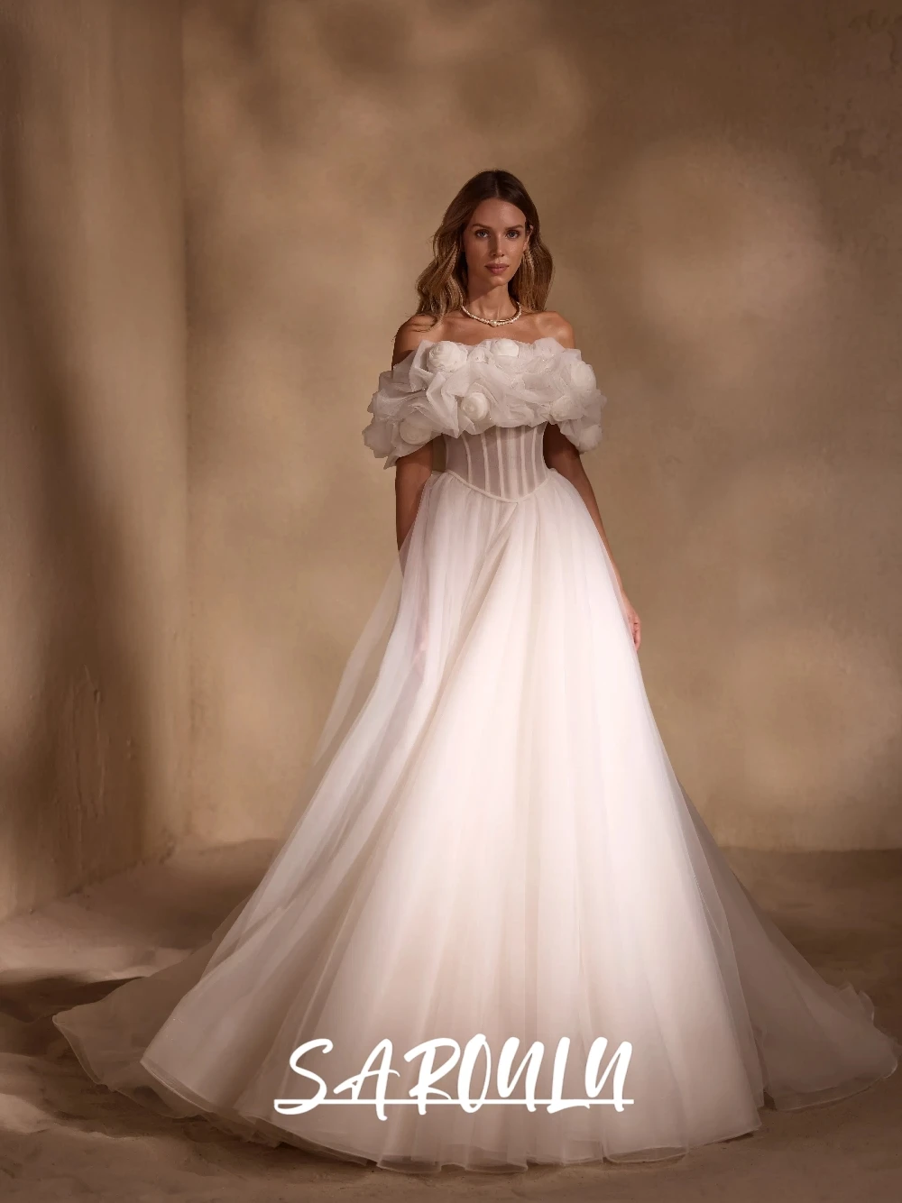 

Ethereal Sheer A Line Wedding Dress Romantic Flowers Corset Customized Bridal Gown Elegant Dreamy Simple Long Bride Wear