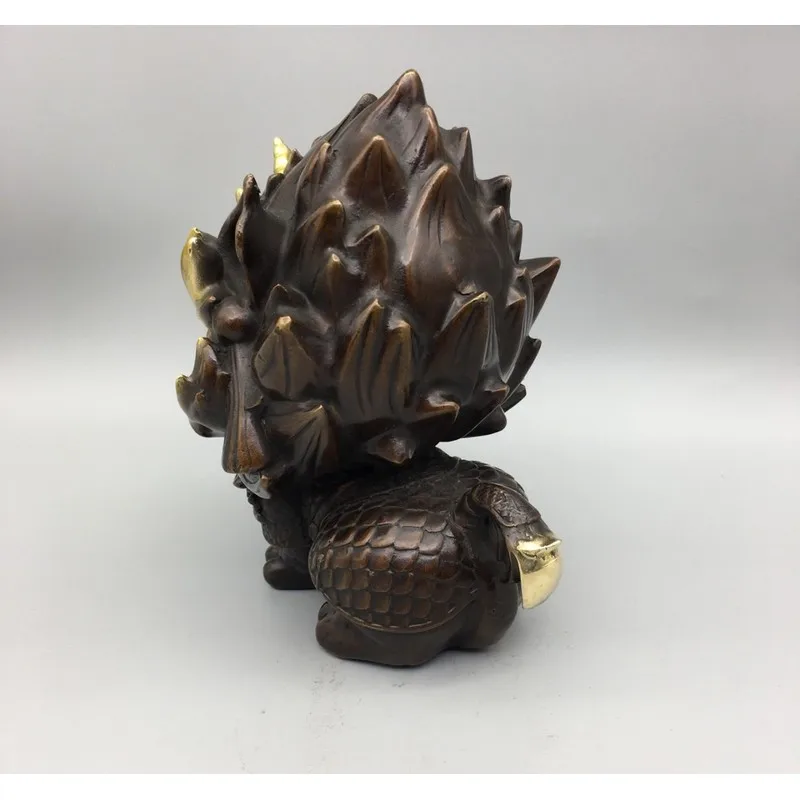 Awakened Lion Bronze Collectible, Gilt Bronze Beast Figurine, Home Desktop Decoration, Antique Item
