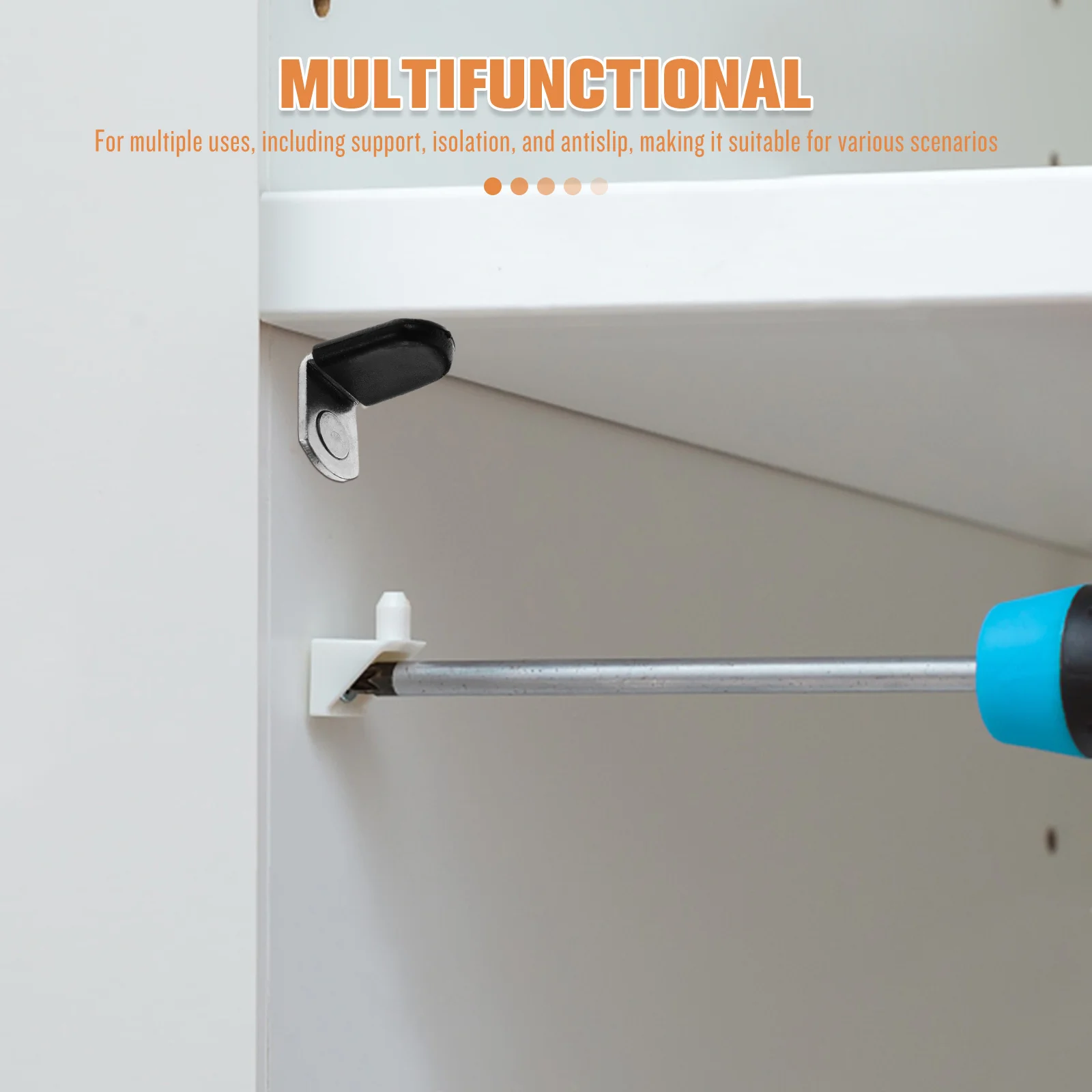 

20Pcs Shelf Support Pegs Durable L Shaped Metal Shelf Pins Rubber Sleeve for Kitchen Cabinet Bookcase Glass Storage Furniture