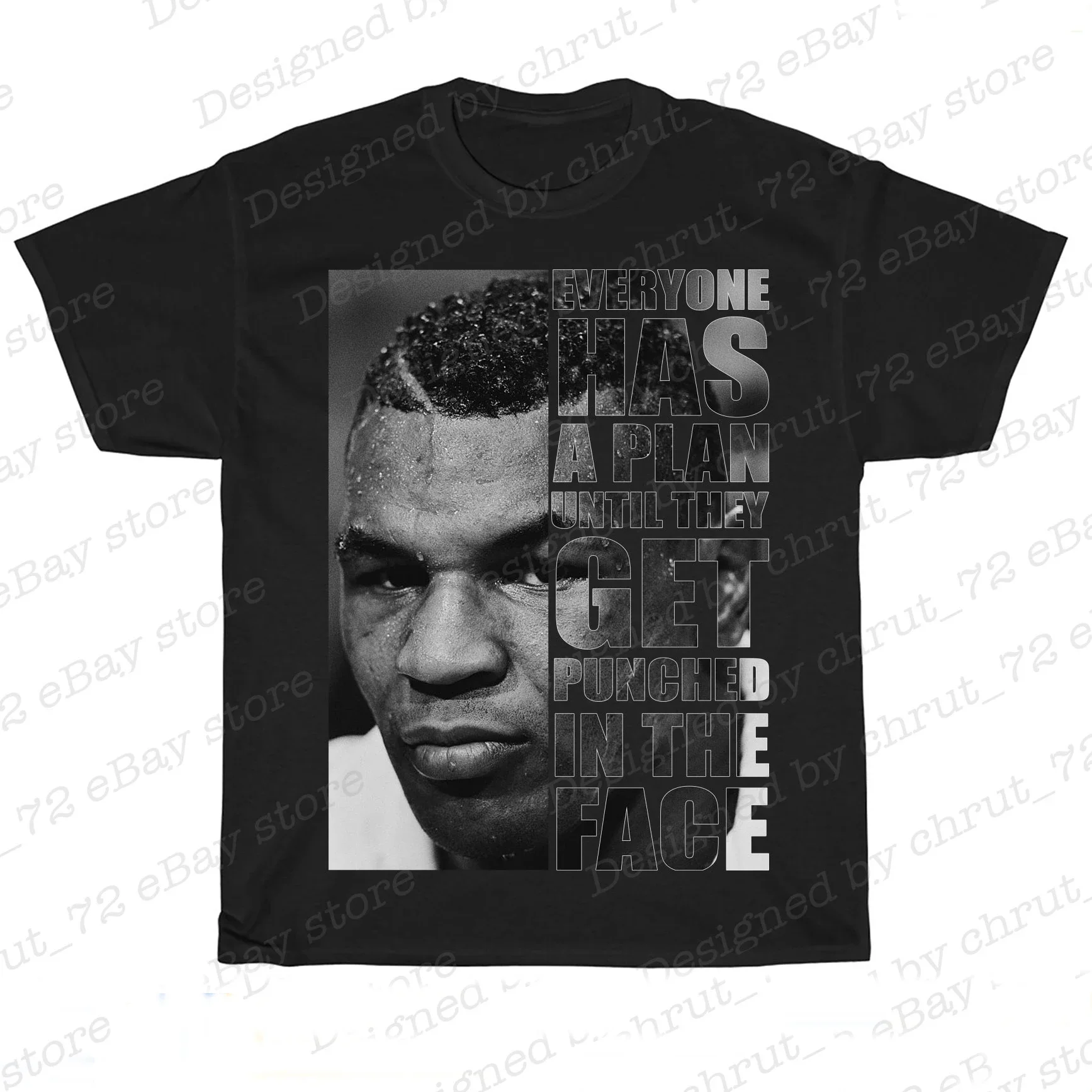 Everyone Has A Plan. Mike Tyson classic Quotes T Shirt. High Quality Cotton, Loose, Large Sizes, Breathable Top, Casual T-shirt