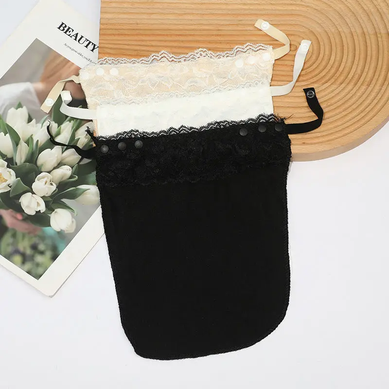 Fashionable Anti-Slip Lace Trim Chest Liner Adjustable Invisible Cover for Summer Tops Dresses Seamless Breathable Undergarment