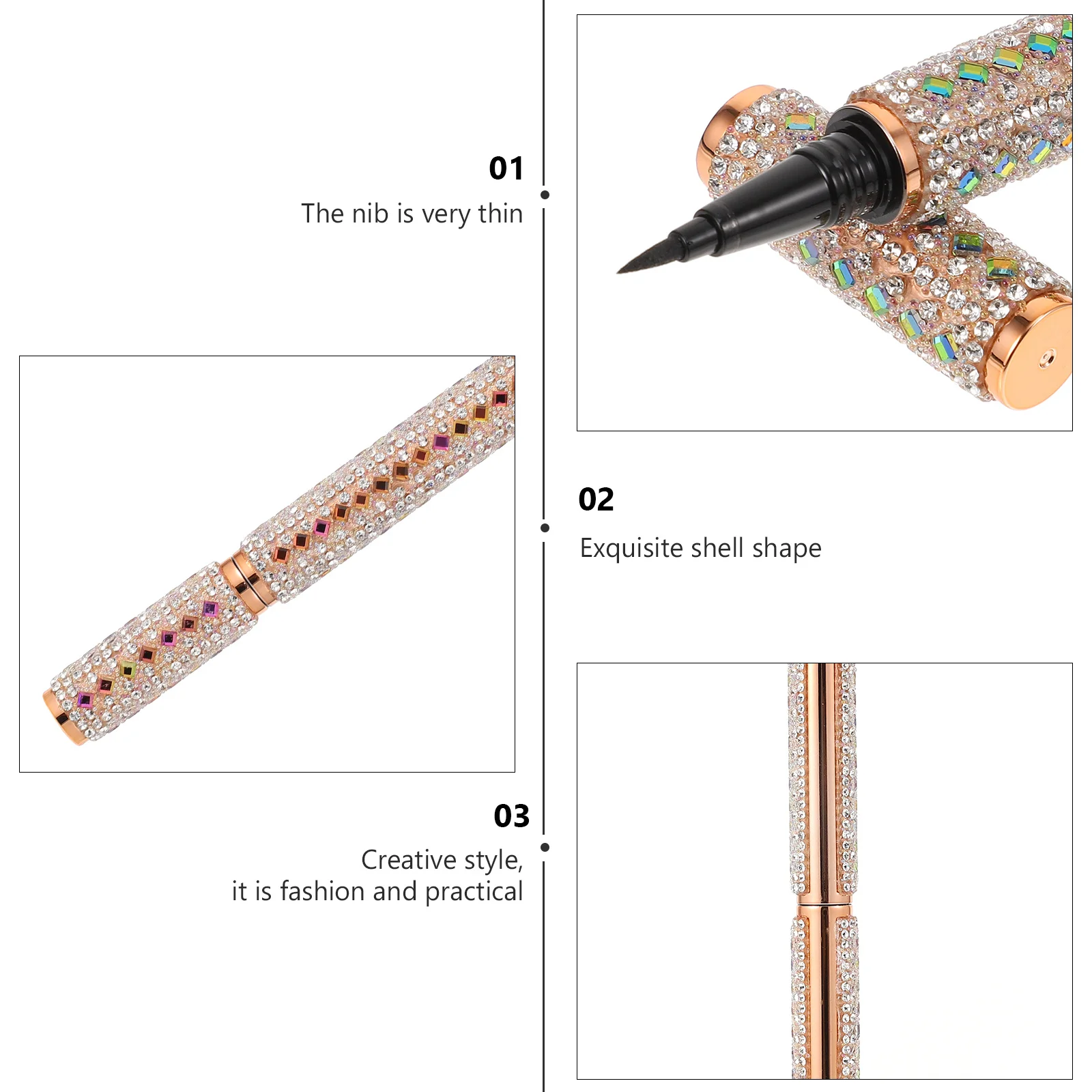 

1Pcs Waterproof Eyeliner Pen Long-Lasting Smudge-Proof Quick Drying Makeup Accessory for Eye Beauty Waterproof Eyeliner