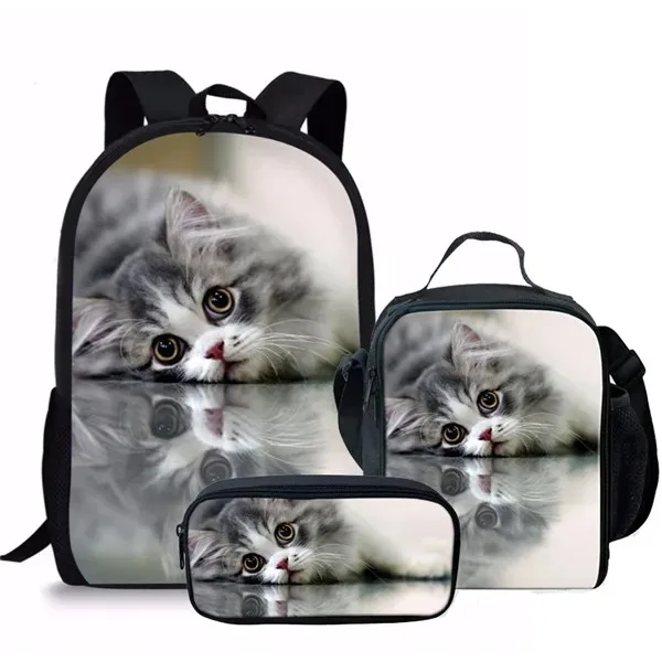 Student School Backpack, Laptop Backpack, Backpack, Lunch Bag, Pencil Case, 3D Print, Cat, Animal, Horse, Harajuku, Popular, New