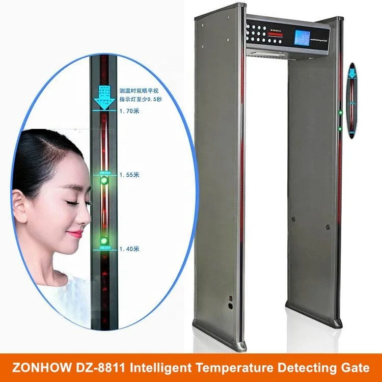 Factory wholesale walk through temperature scanner security checking door, IR Body Temperature Detector Gate