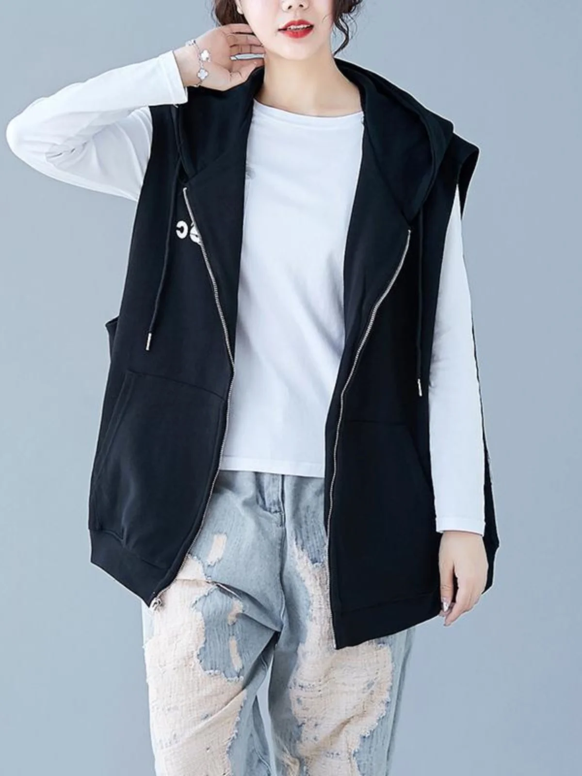 

plus Size Fce Lined Thi Warm Vest Women's Autumn Winter New American Trend Outerwear Ins Large Size 300 Pou