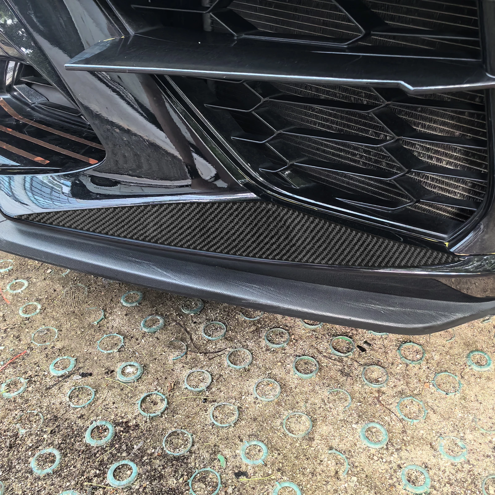 For Chevrolet Corvette C8 Z51 Z06 2020-2023 Car Accessories Carbon Fiber Front Bumper Spoiler Intake Vent Cover Trim Sticker