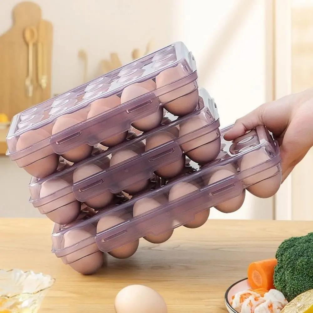 Durable Plastic Egg Storage Box Anti-collision 6/15/24 Grids Egg Tray with Lid Space Saving Eggs Case Picnics