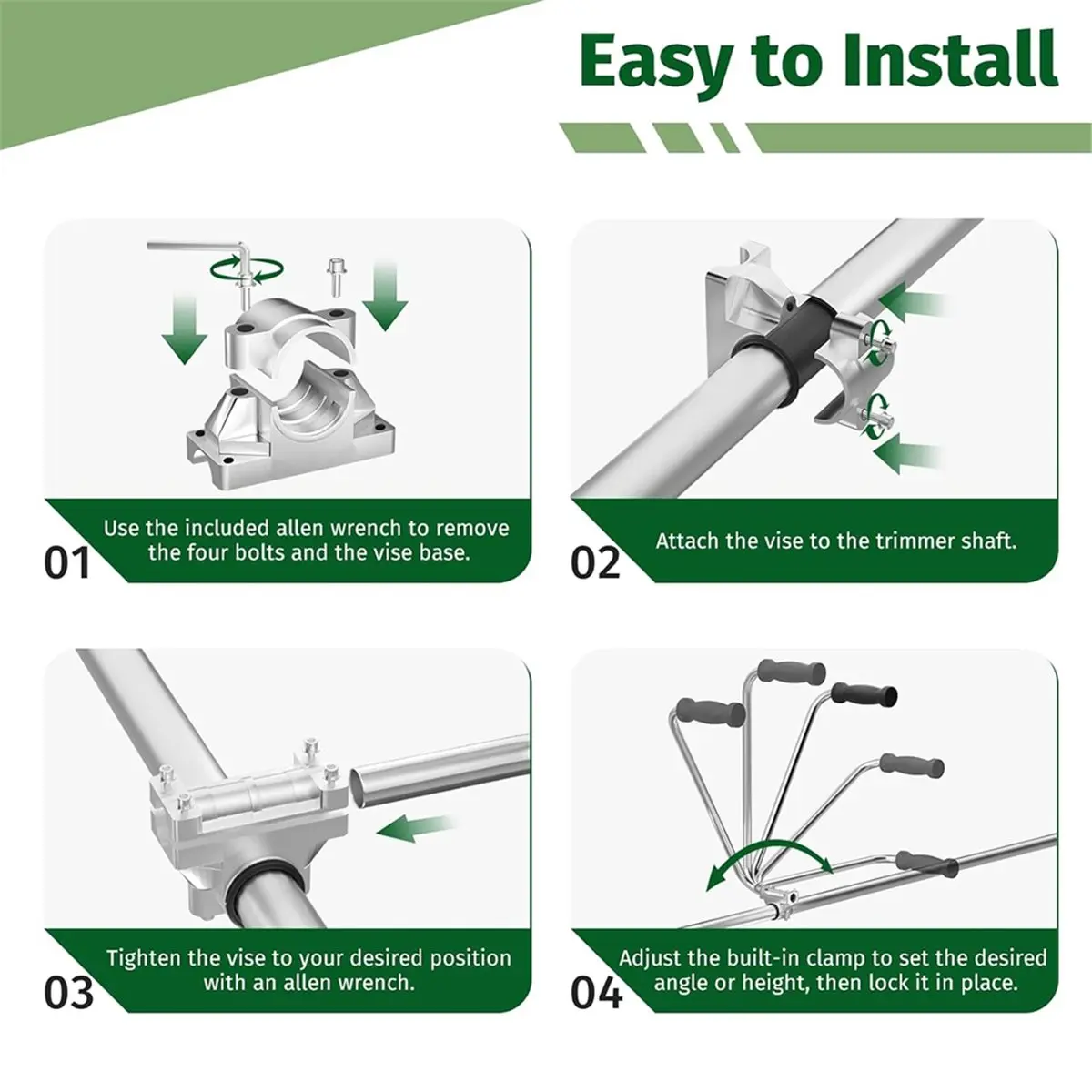 Ergonomic Weed Eater Handle, String Trimmer Grip with Adjustable Shoulder Harness Universal Back Saver Handle Extension