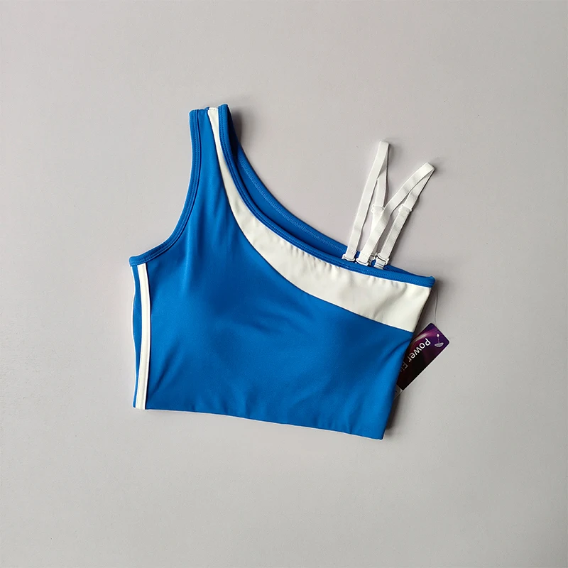 One-shoulder Strap Sports Underwear Naked Beauty Back Yoga Sports Bras Gather Vest Fitness Running Bra Summer Clothing