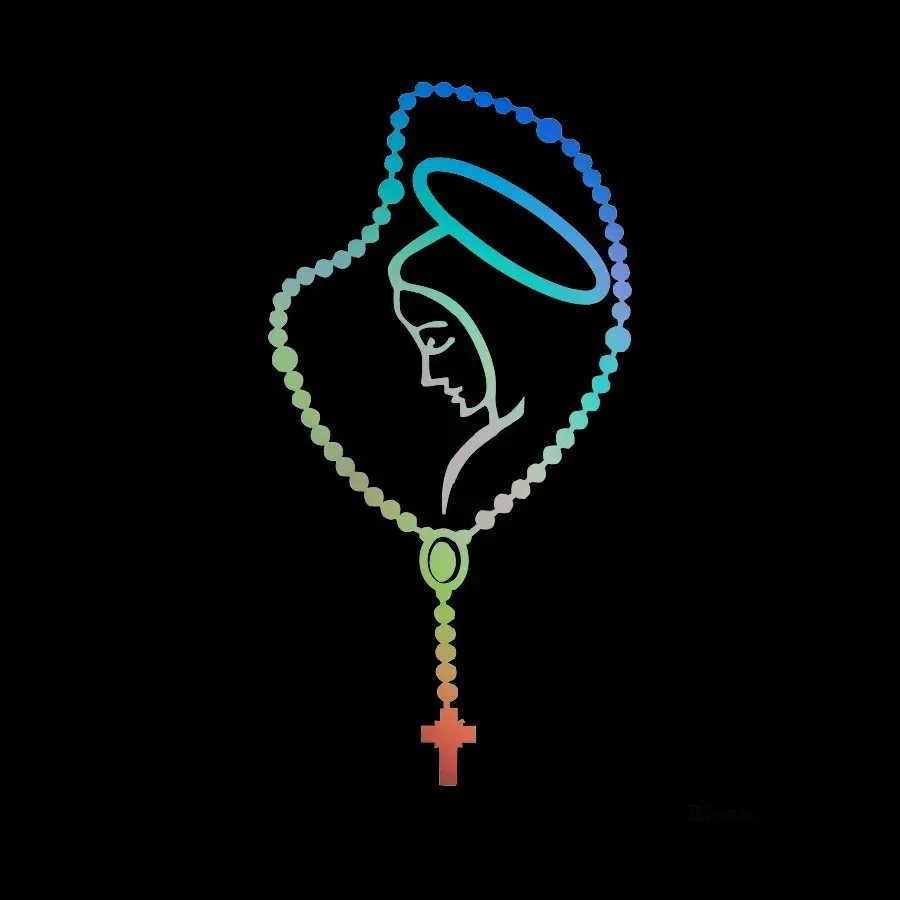 

LYKX Rosary Virgin Mary Fatima Decorative Accessories Creative Sunscreen Waterproof Car Stickers Decor Motorcycle Vinyl Decals