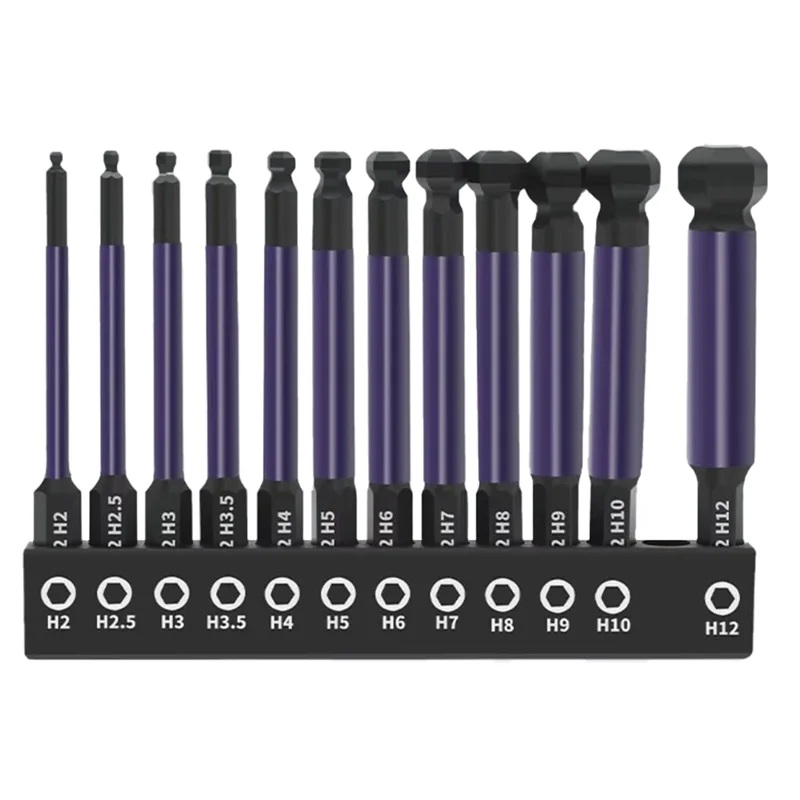 

Fresh Hexagonal Screwdriver Bit 12Pcs 75Mm Ball End 1/4 Inch Hex Shank Alloy Steel High Hardness Magnetic
