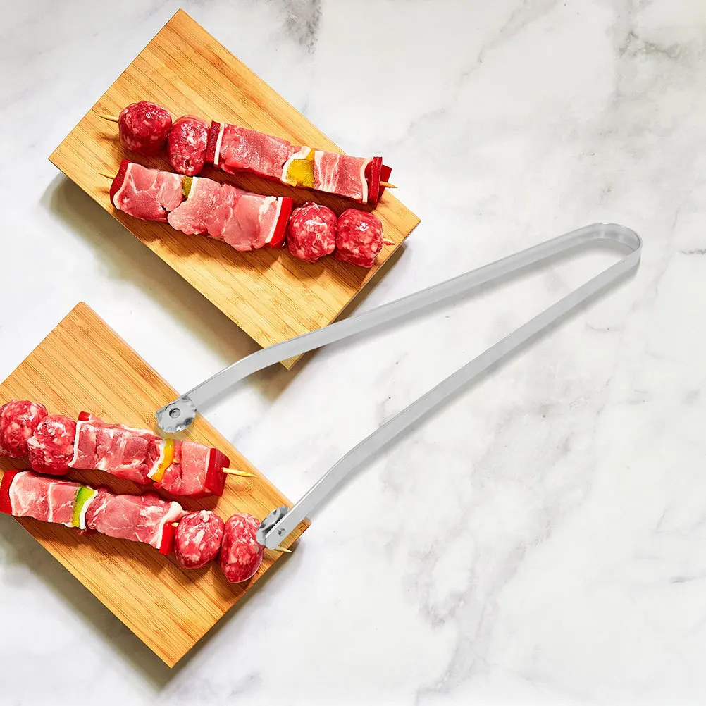 Pinzas giratorias de acero inoxidable para barbacoa, pinzas para parrilla de mango largo para girar tocino, carne, salchichas, herramientas de cocina para barbacoa, 2 uds.