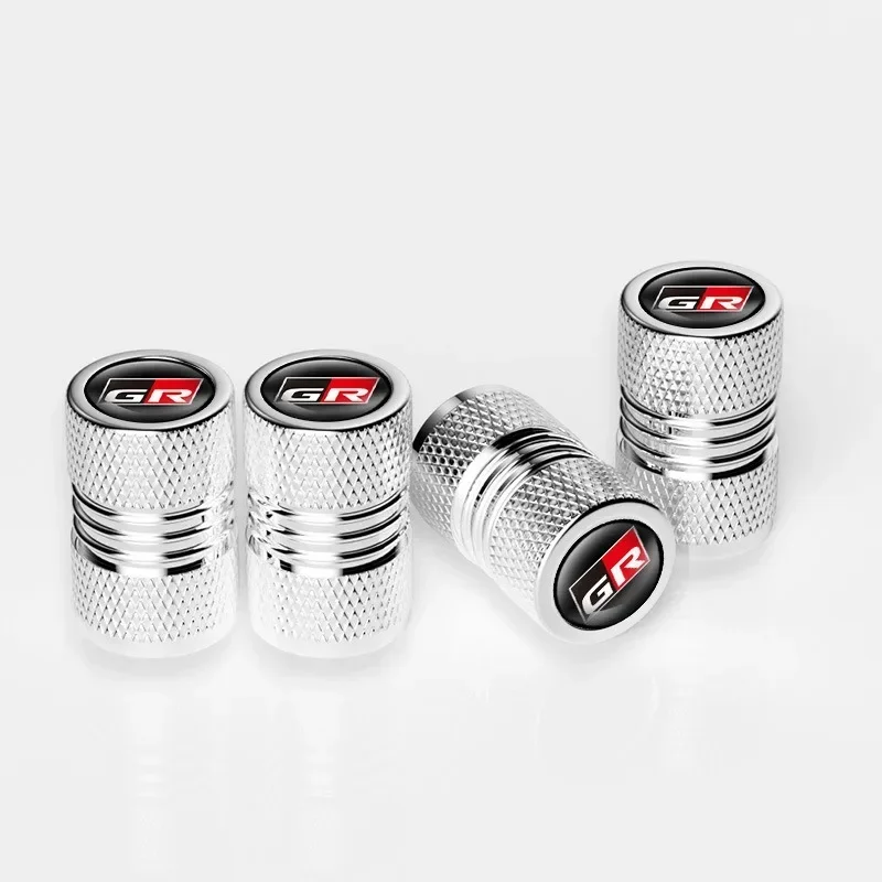4PCs car GR sport wheel tire stem air valve caps for Toyota Gazoo Racing gr86 Prado Prado Avensis plugs Auto Accessories