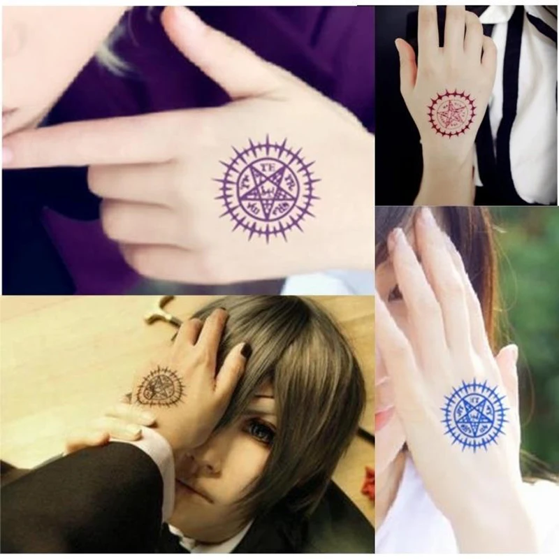 

Black Butler Cosplay Tattoo Sebastian Michaelis Tattoo Stickers Waterproof Tattoos Halloween Cosplay Costume Props