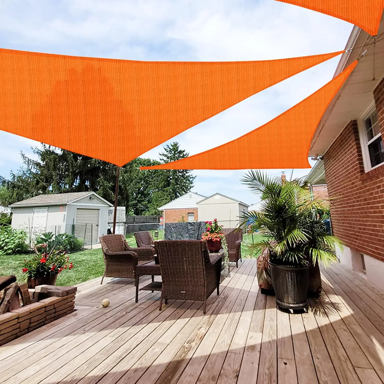 

Тент-парасоль Paradise 20' x 20' x 20' (6x6x6 м) треугольный, из ткани HDPE, для защиты от солнца, для перголы, террасы, улицы