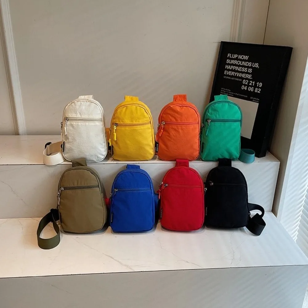 

Lightweight Nylon Chest Bag Large Capacity Korean Style Crossbody Phone Pouch Multifunctional Sling Bag Waist Bag Male