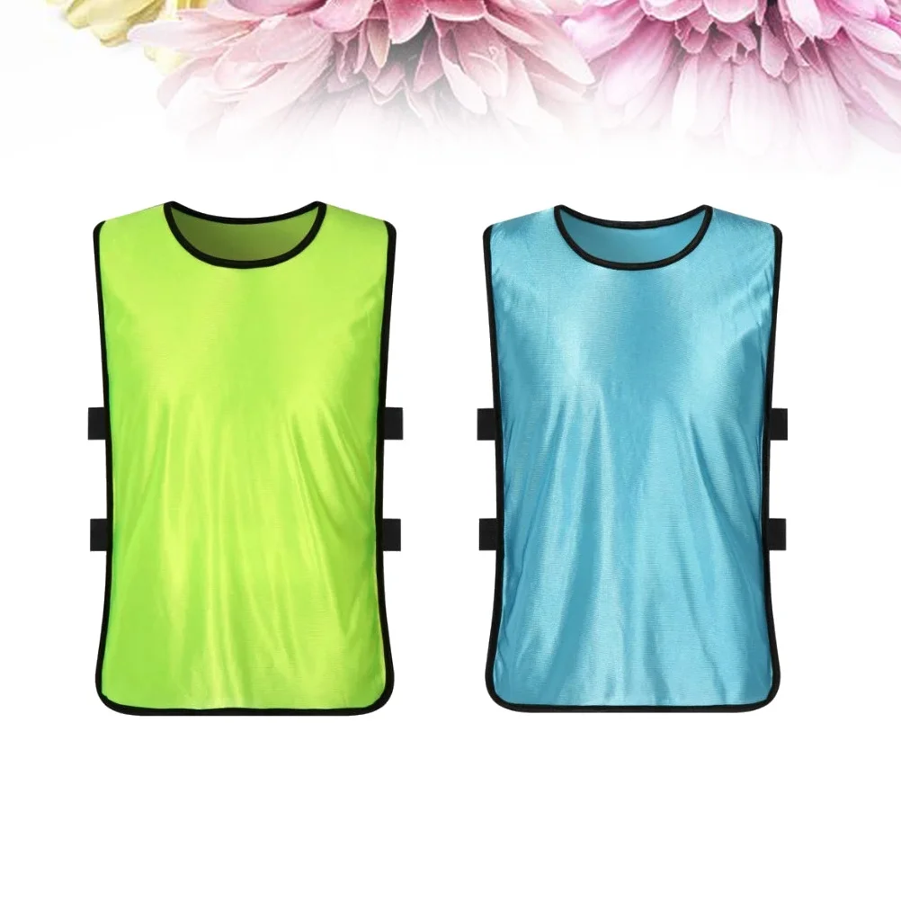 12-teiliges Trainingsweste, fluoreszierend, grün, hellblau, Polyester, ärmelloses Kinder-Shirt, Sommersportweste, unterscheiden Sie Spieler