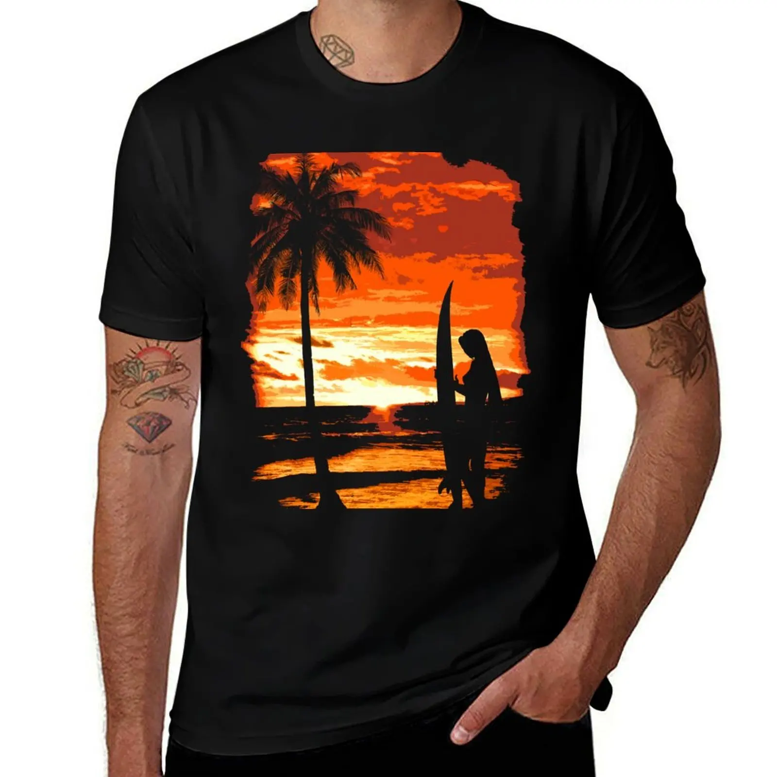 Beach Surfer Babe T-Shirt Holiday Vacation Tee Shirt